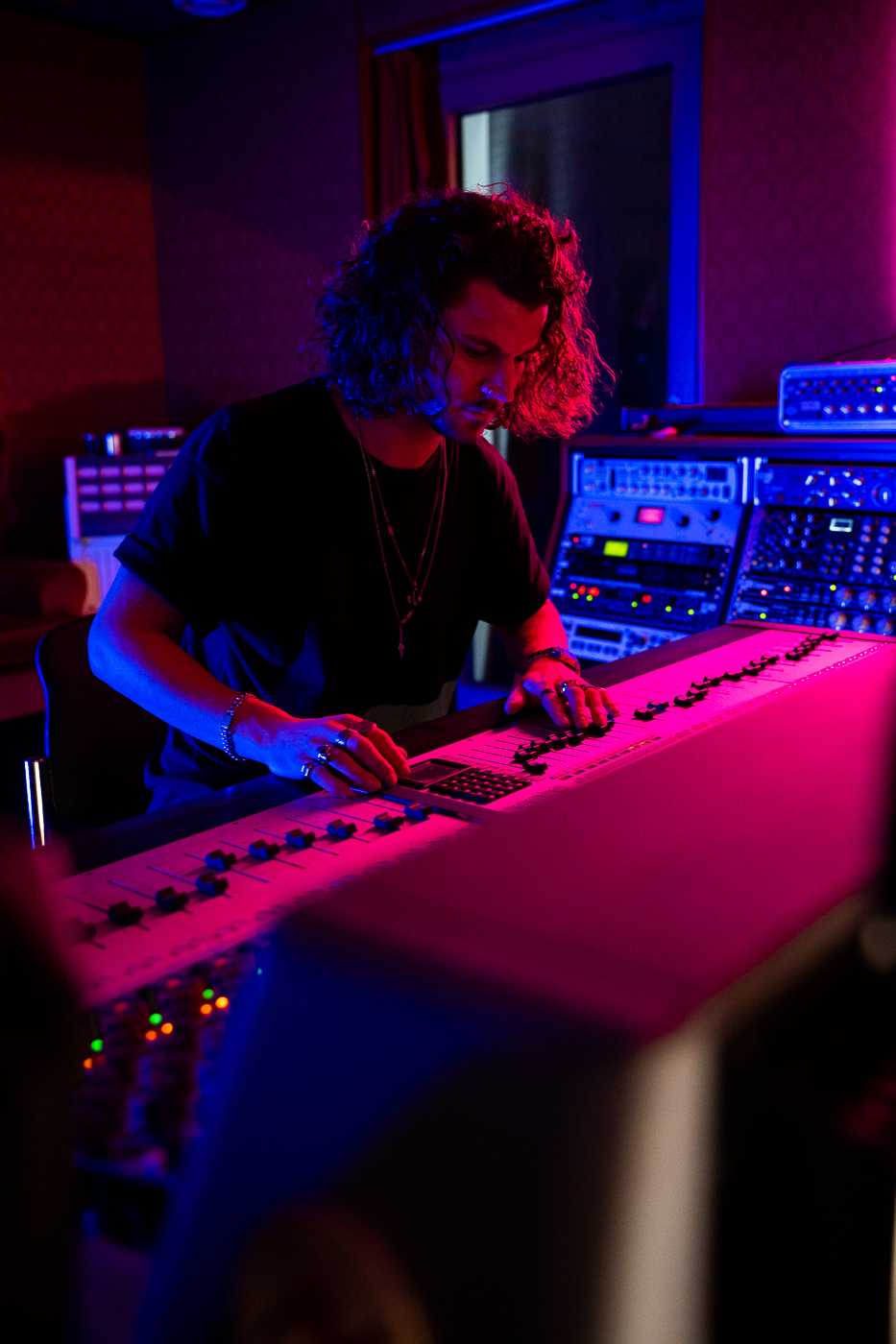Producer in Studio mixing music