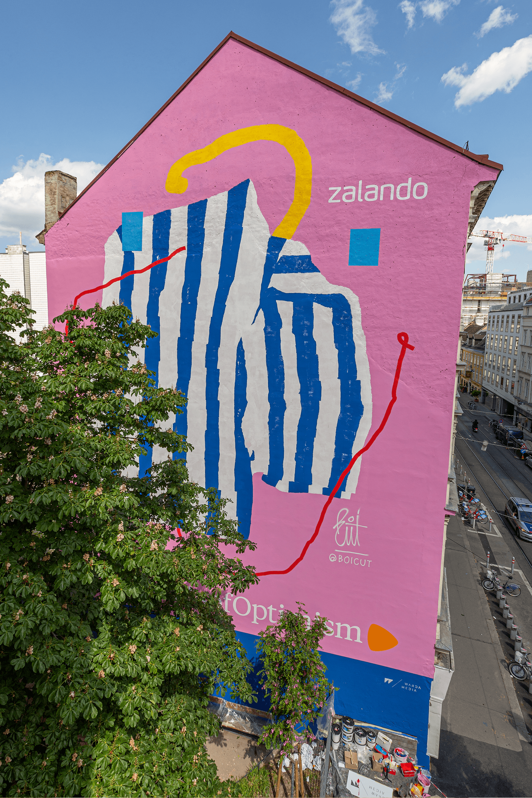 Zalando Street Art Wall in der Siebensterngasse von WARDA Media und Boicut